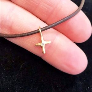 COPY - Dainty 14k and Diamond Cross Necklace